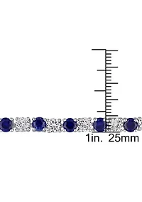 Lab Created 14.24 ct. t.g.w. Created Blue and White Sapphire Bracelet in Sterling Silver
