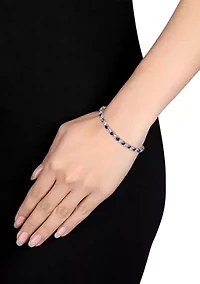 Lab Created 14.24 ct. t.g.w. Created Blue and White Sapphire Bracelet in Sterling Silver