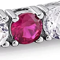 Created Gemstone Bracelet Sterling Silver