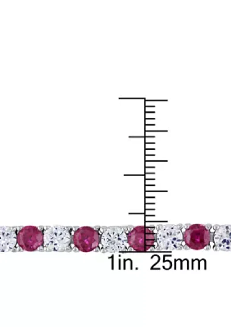 Created Gemstone Bracelet Sterling Silver