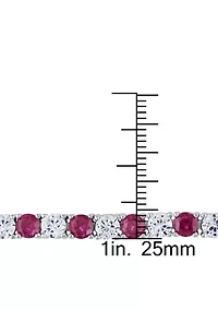 Created Gemstone Bracelet Sterling Silver