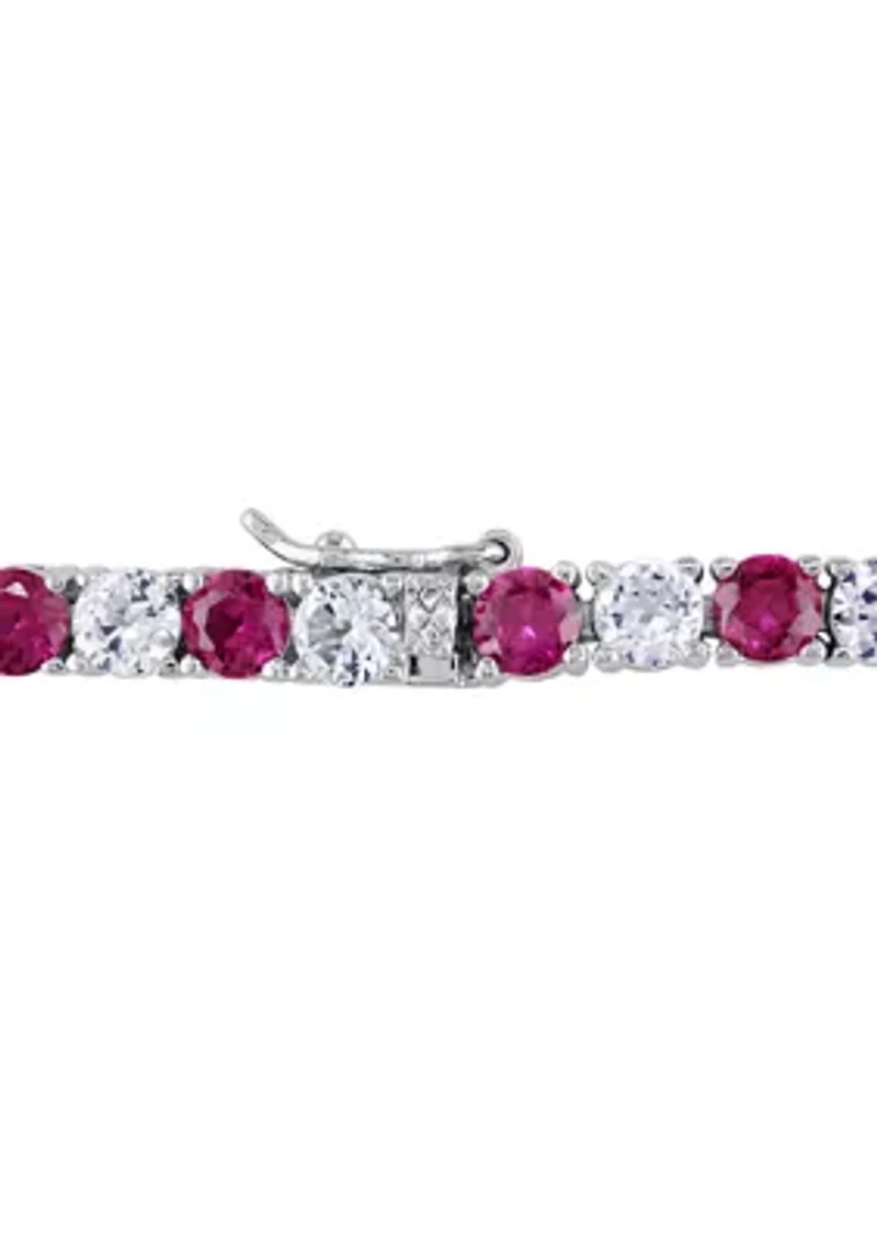Created Gemstone Bracelet Sterling Silver