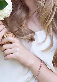 Created Gemstone Bracelet Sterling Silver