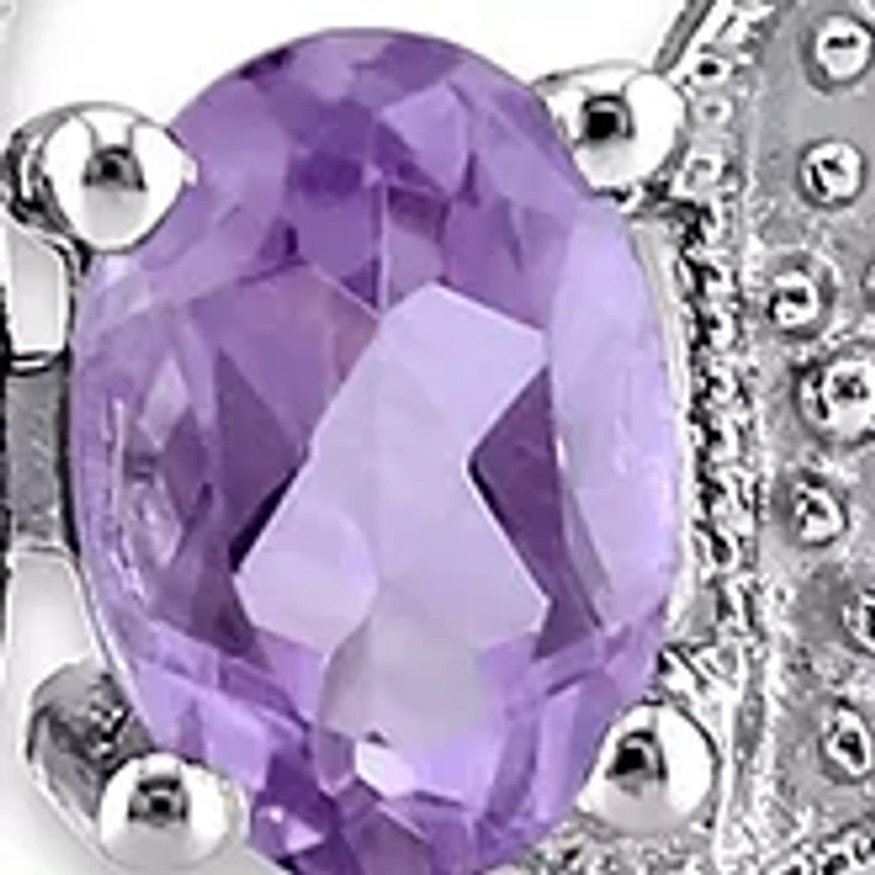 9.60 ct. t.g.w. Amethyst and Diamond Accent Bracelet in Sterling Silver