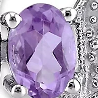9.60 ct. t.g.w. Amethyst and Diamond Accent Bracelet in Sterling Silver