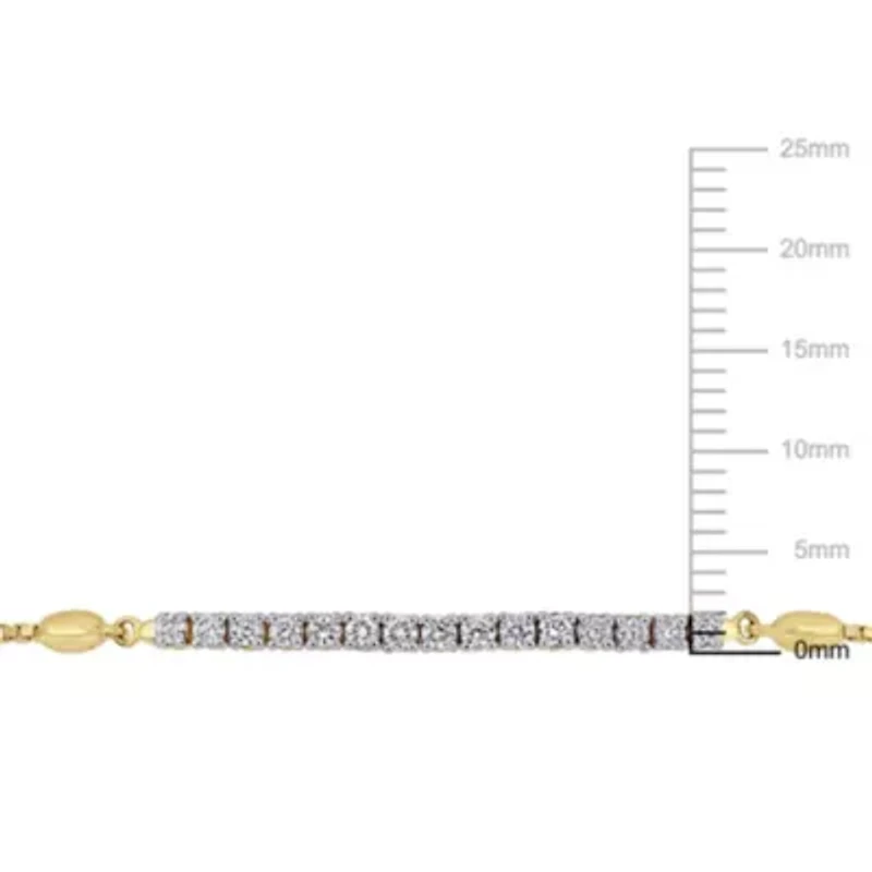 1/3 ct. t.w. Diamond Bar Adjustable Bolo Bracelet in 14K Yellow Gold