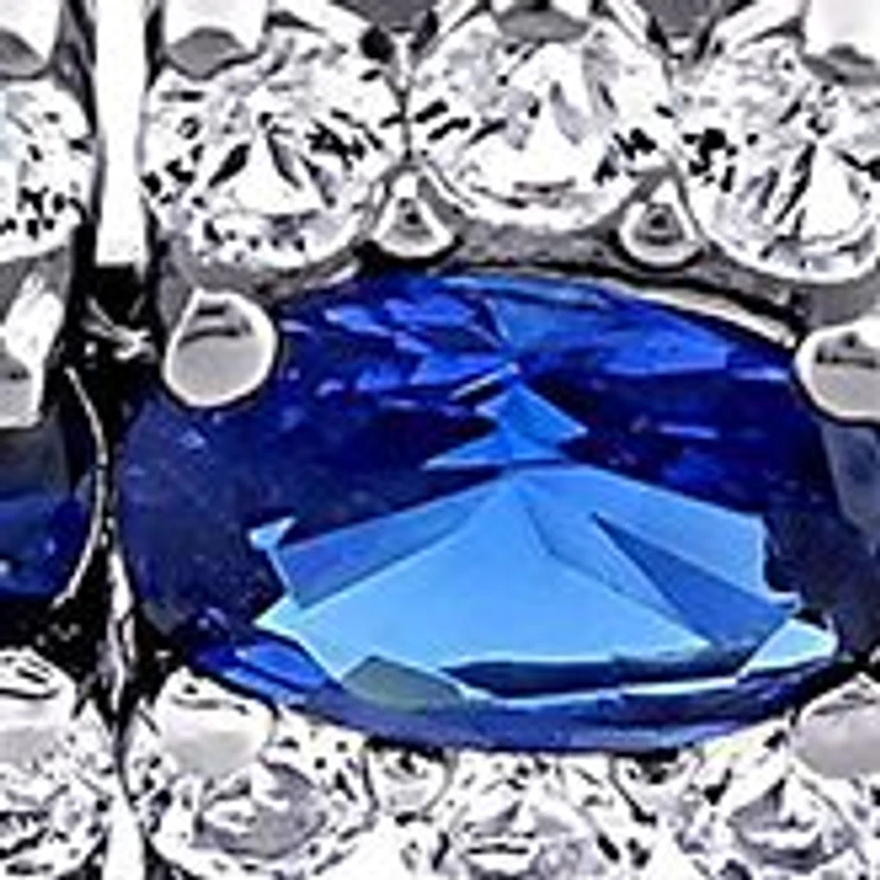 Lab Created 28.53 ct. t.g.w. Created Blue and White Sapphire Tennis Bracelet in Sterling Silver