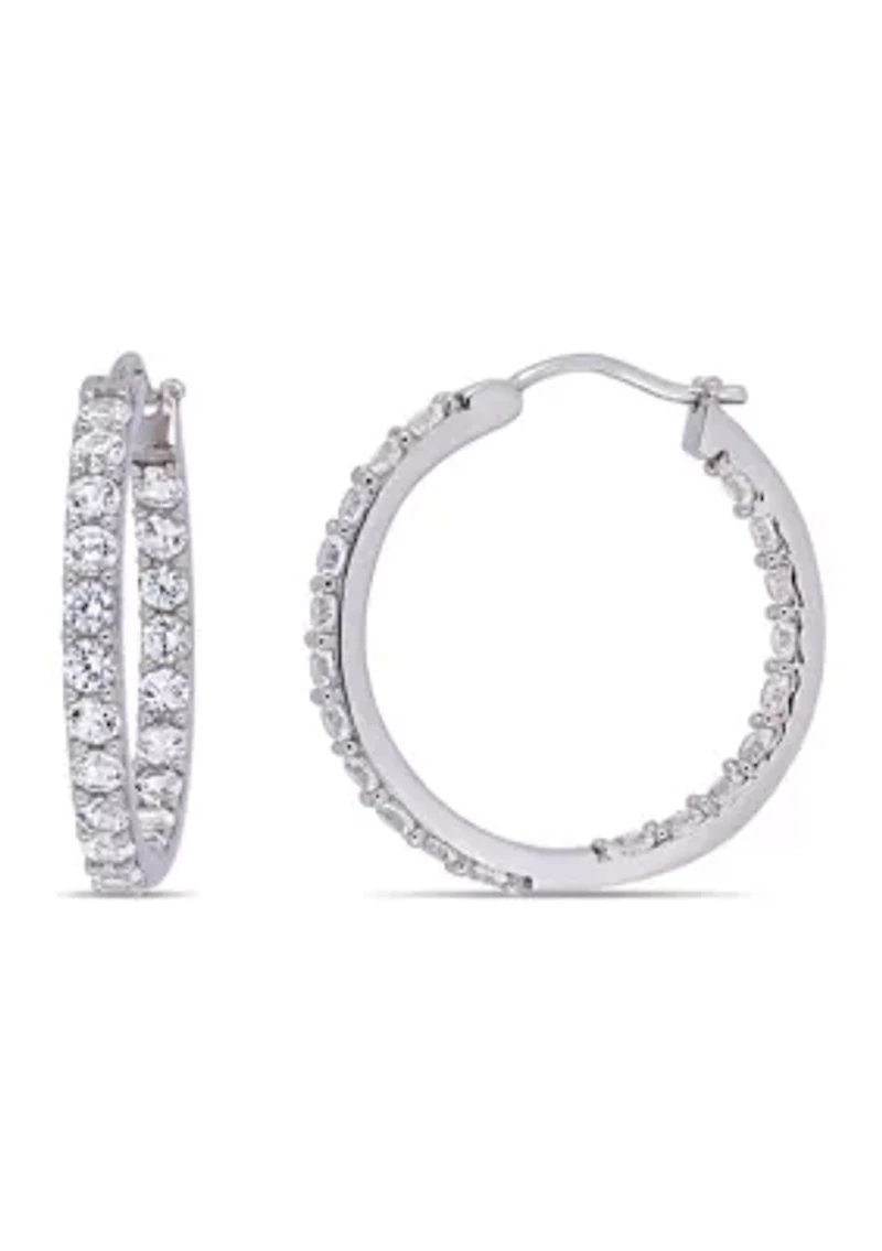 Lab Created 3.5 ct. t.w. Created White Sapphire Inside Outside Hoop Earrings in Sterling Silver