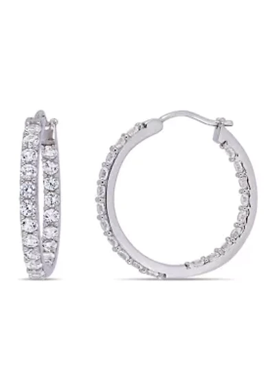 Lab Created 3.5 ct. t.w. Created White Sapphire Inside Outside Hoop Earrings in Sterling Silver