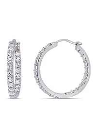 Lab Created 3.5 ct. t.w. Created White Sapphire Inside Outside Hoop Earrings in Sterling Silver
