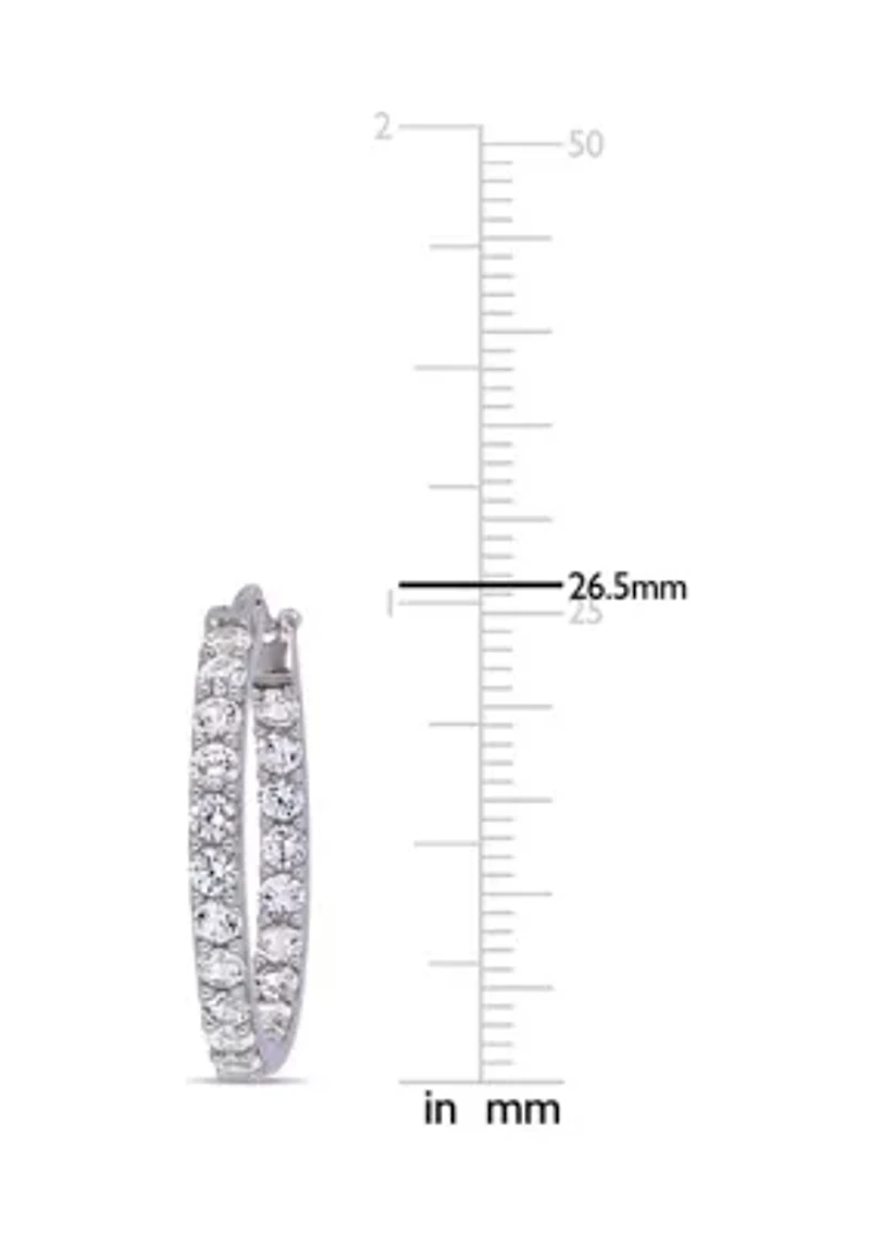 Lab Created 3.5 ct. t.w. Created White Sapphire Inside Outside Hoop Earrings in Sterling Silver