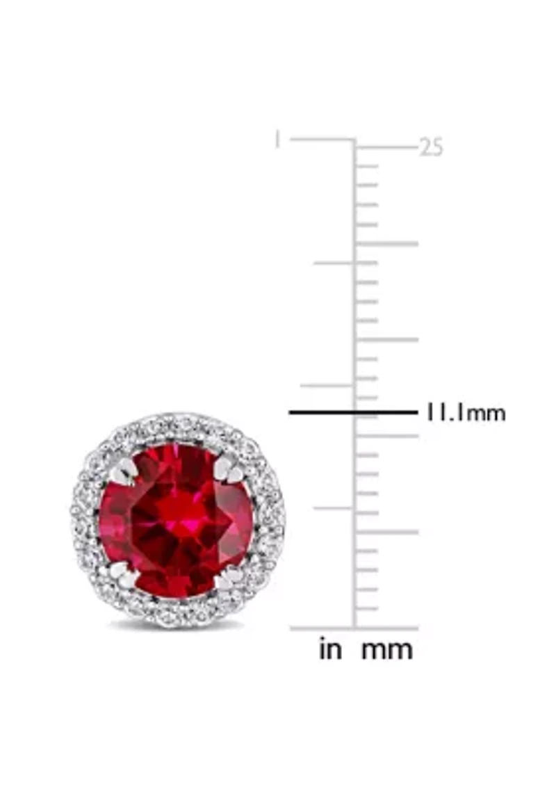 Lab Created Created White Moissanite Post Earrings in 10K White Gold