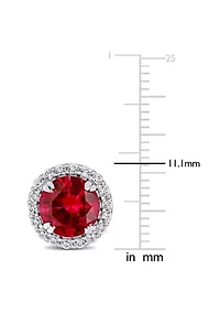 Lab Created Created White Moissanite Post Earrings in 10K White Gold