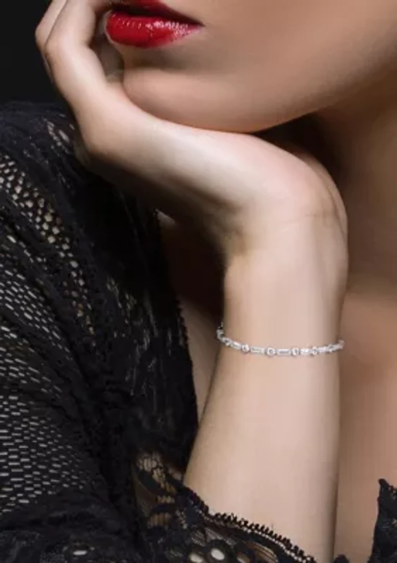 Lab Created 13.8 ct. t.w.  Created White Sapphire Bracelet in Sterling Silver