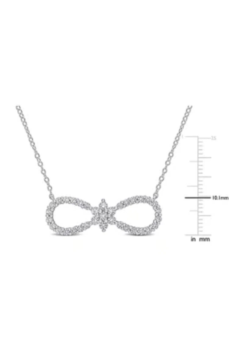 Lab Created 1.25 ct. t.w. Created White Sapphire Infinity Floral Necklace in Sterling Silver