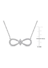 Lab Created 1.25 ct. t.w. Created White Sapphire Infinity Floral Necklace in Sterling Silver