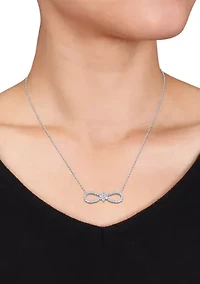 Lab Created 1.25 ct. t.w. Created White Sapphire Infinity Floral Necklace in Sterling Silver