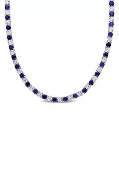 Created Gemstone Necklace Sterling Silver