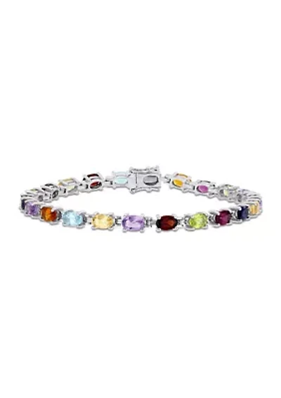 10.25 ct. t.w. Multi Gemstone Bracelet in Sterling Silver