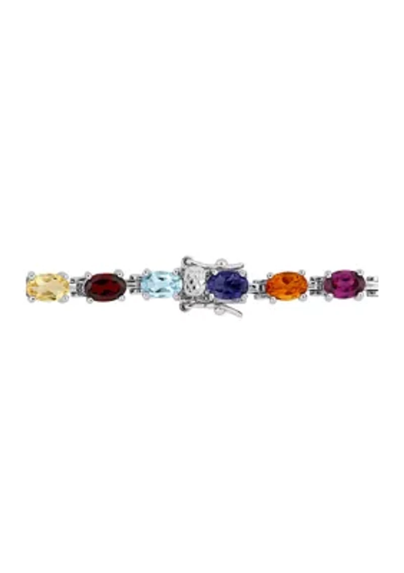 10.25 ct. t.w. Multi Gemstone Bracelet in Sterling Silver