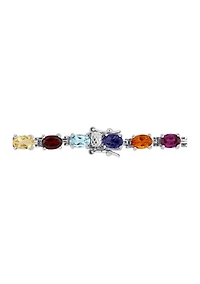 10.25 ct. t.w. Multi Gemstone Bracelet in Sterling Silver