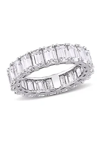 6 ct. t.w. Created Moissanite Emerald Cut Eternity Ring in 14k White Gold