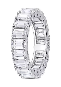 6 ct. t.w. Created Moissanite Emerald Cut Eternity Ring in 14k White Gold