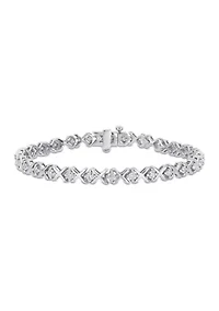 1.75 ct. t.w. Created Moissanite X-Link Tennis Bracelet in Sterling Silver
