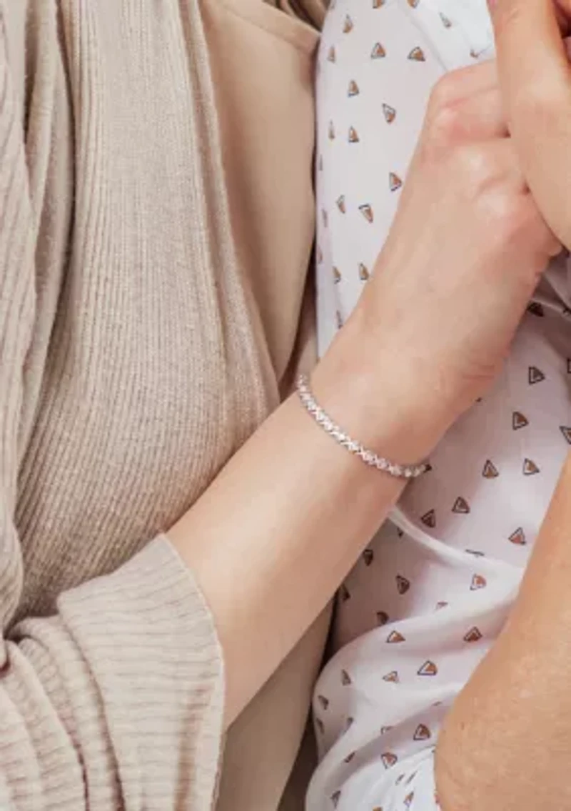 1.75 ct. t.w. Created Moissanite X-Link Tennis Bracelet in Sterling Silver