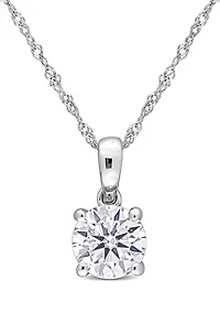 1 ct. t.w. Created Moissanite Solitaire Necklace in 10k White Gold
