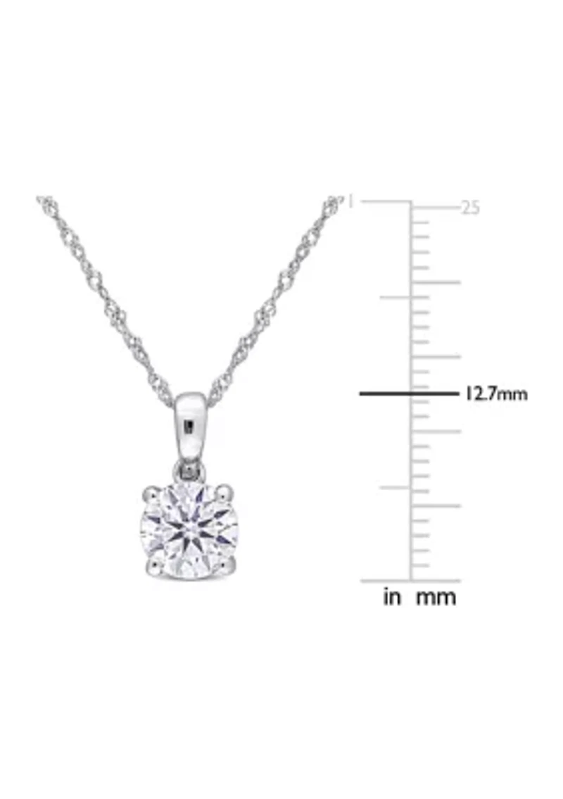 1 ct. t.w. Created Moissanite Solitaire Necklace in 10k White Gold