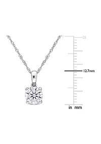 1 ct. t.w. Created Moissanite Solitaire Necklace in 10k White Gold