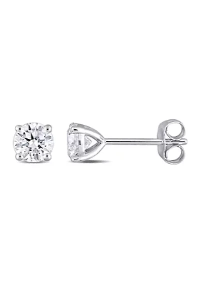 1 ct. t.w. Created Moissanite Solitaire Stud Earrings in 10k White Gold