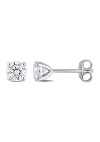 1 ct. t.w. Created Moissanite Solitaire Stud Earrings in 10k White Gold