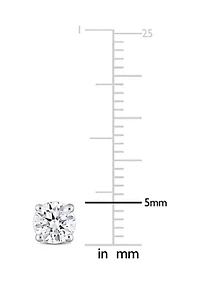 1 ct. t.w. Created Moissanite Solitaire Stud Earrings in 10k White Gold