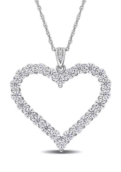2.4 ct. t.w. Created Moissanite Heart Necklace in Sterling Silver