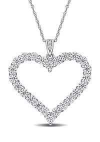 2.4 ct. t.w. Created Moissanite Heart Necklace in Sterling Silver