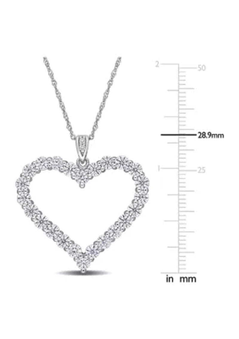 2.4 ct. t.w. Created Moissanite Heart Necklace in Sterling Silver
