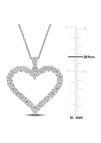 2.4 ct. t.w. Created Moissanite Heart Necklace in Sterling Silver