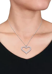 2.4 ct. t.w. Created Moissanite Heart Necklace in Sterling Silver