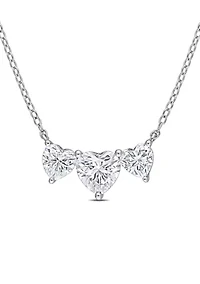 2 ct. t.w. Created Moissanite Triple-Heart Necklace in Sterling Silver