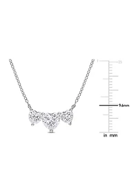 2 ct. t.w. Created Moissanite Triple-Heart Necklace in Sterling Silver