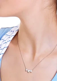 2 ct. t.w. Created Moissanite Triple-Heart Necklace in Sterling Silver