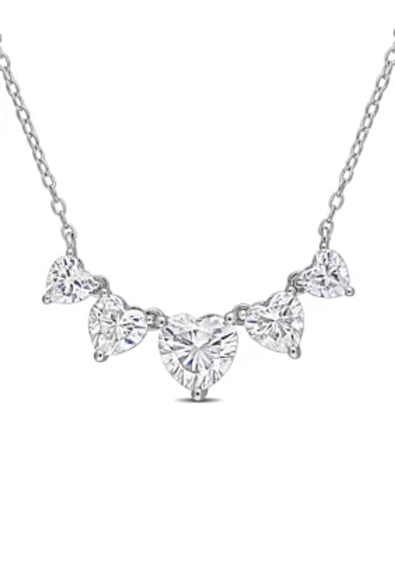2.5 ct. t.w. Created Moissanite Multi-Heart Necklace in Sterling Silver