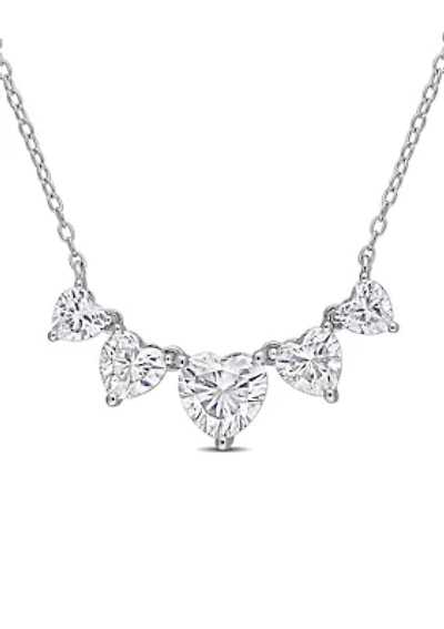2.5 ct. t.w. Created Moissanite Multi-Heart Necklace in Sterling Silver