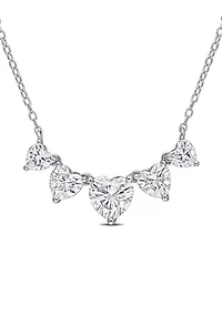 2.5 ct. t.w. Created Moissanite Multi-Heart Necklace in Sterling Silver