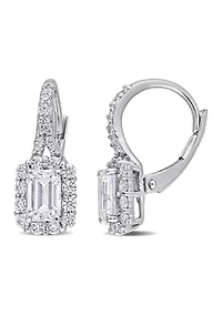 1.62 ct. t.w. Created Moissanite Halo Earrings in Sterling Silver