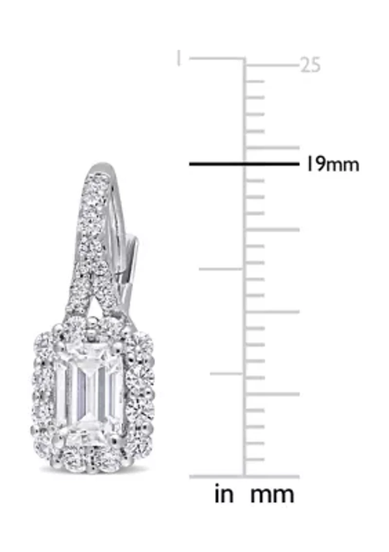 1.62 ct. t.w. Created Moissanite Halo Earrings in Sterling Silver