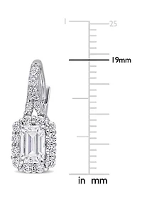 1.62 ct. t.w. Created Moissanite Halo Earrings in Sterling Silver