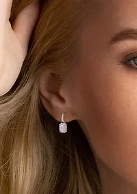 1.62 ct. t.w. Created Moissanite Halo Earrings in Sterling Silver